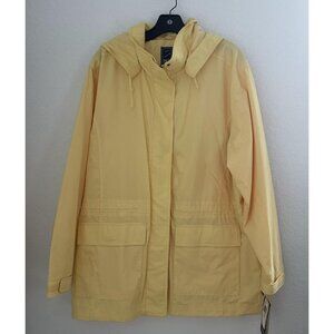 Pacific Trail Jacket Womens Large Yellow‎ Hooded Water Wind Resistant Microguard